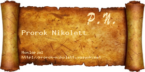 Prorok Nikolett névjegykártya